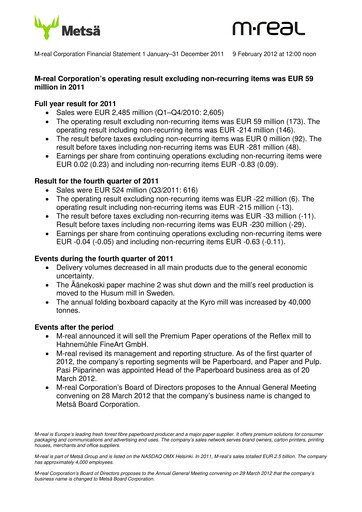 Thumbnail Metsä Board Financial Statement 2011
