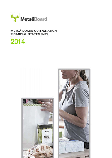 Thumbnail Metsä Board Financial Statement 2014