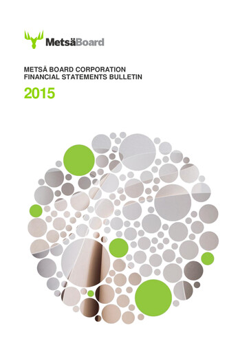 Thumbnail Metsä Board Financial Statement 2015