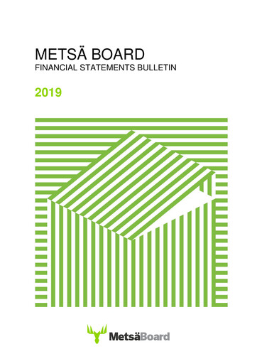 Thumbnail Metsä Board Financial Statement 2019