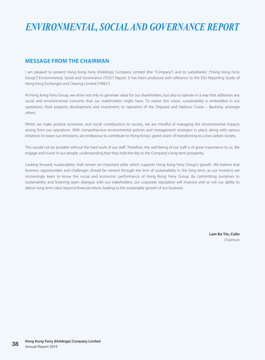 Miniature Hong Kong Ferry Rapport ESG 2015