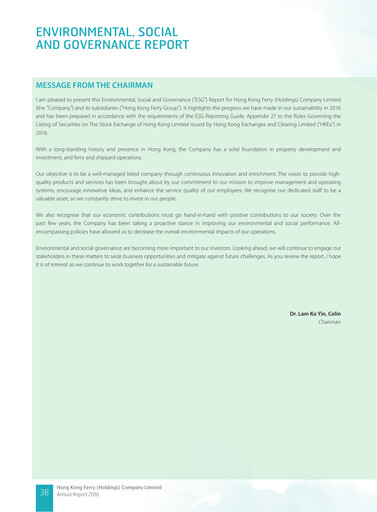 Miniature Hong Kong Ferry Rapport ESG 2016