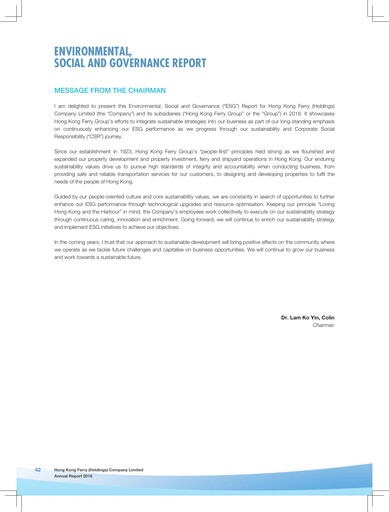 Miniature Hong Kong Ferry Rapport ESG 2018
