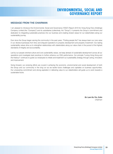 Miniature Hong Kong Ferry Rapport ESG 2019