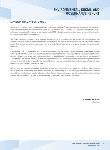 Miniature Hong Kong Ferry Rapport ESG 2020