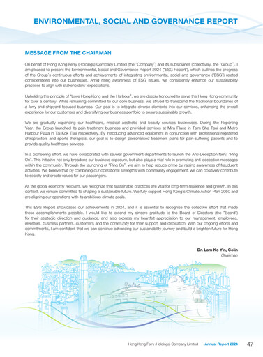 Miniature Hong Kong Ferry Rapport ESG 2024
