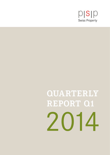 Thumbnail PSP Swiss Property Quarterly Report 2014-q1