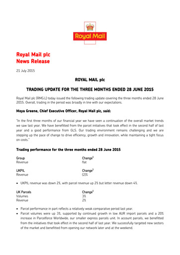 Thumbnail International Distributions Services (Royal Mail) Quarterly Report 2015-q1