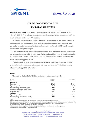 Thumbnail Spirent Half-year Report 2013-h1