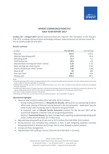 Thumbnail Spirent Half-year Report 2017-h1