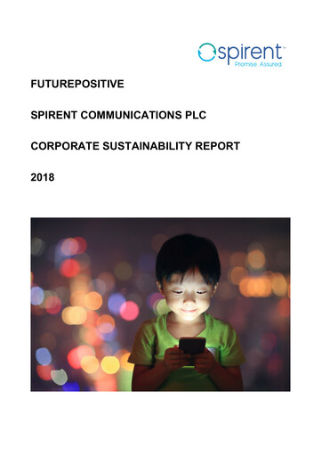 Thumbnail Spirent Sustainability Report 2018