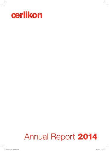 Thumbnail OC Oerlikon Annual Report 2014