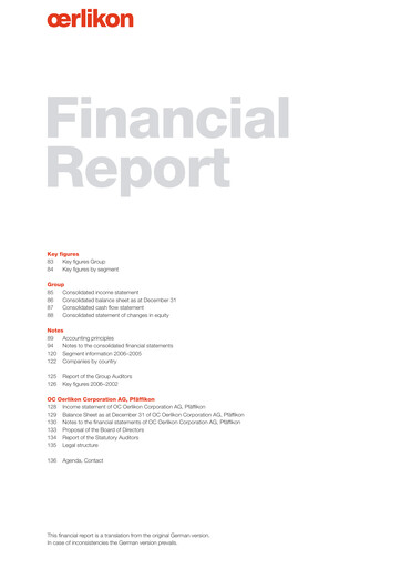 Thumbnail OC Oerlikon Financial Statement 2006