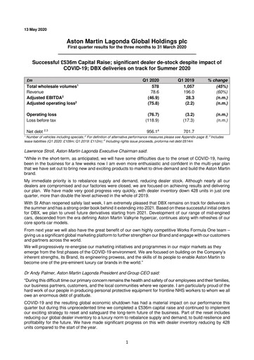 Thumbnail Aston Martin
 Quarterly Report 2020-q1
