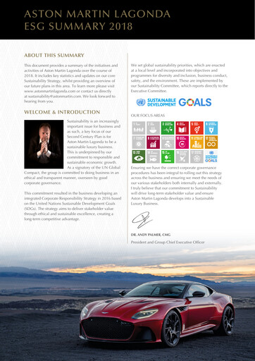 Thumbnail Aston Martin
 Sustainability Report 2018