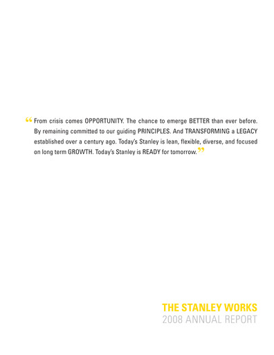 Thumbnail Stanley Black & Decker

 Annual Report 2008