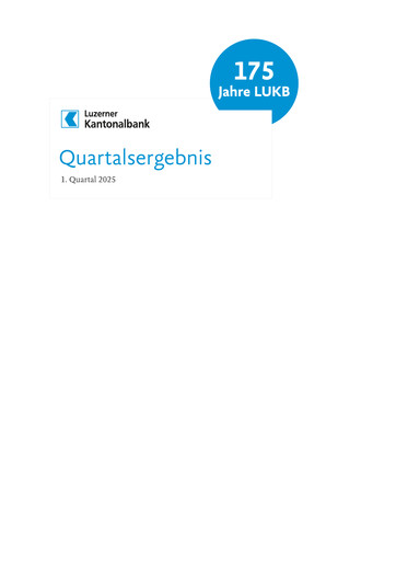 Thumbnail Luzerner Kantonalbank Quarterly Report 2025-q1