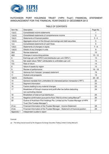 Thumbnail HPH Trust (Hutchison Port) Financial Statement 2013