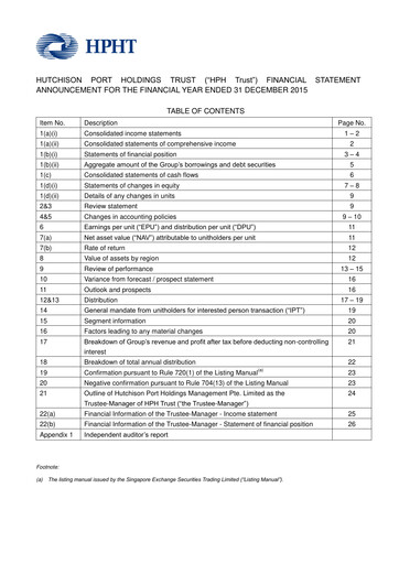 Thumbnail HPH Trust (Hutchison Port) Financial Statement 2015