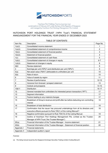 Thumbnail HPH Trust (Hutchison Port) Financial Statement 2023