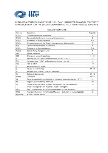 Thumbnail HPH Trust (Hutchison Port) Half-year Report 2013-h1