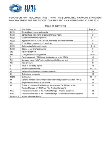 Thumbnail HPH Trust (Hutchison Port) Half-year Report 2014-h1