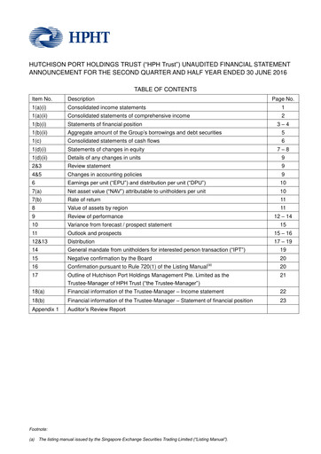 Thumbnail HPH Trust (Hutchison Port) Half-year Report 2016-h1