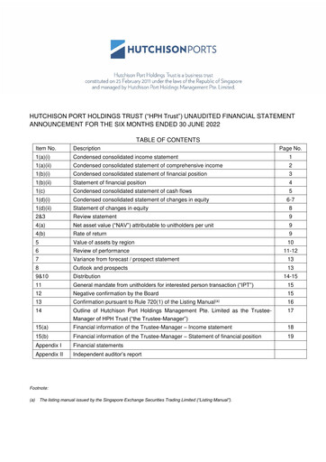 Thumbnail HPH Trust (Hutchison Port) Half-year Report 2022-h1