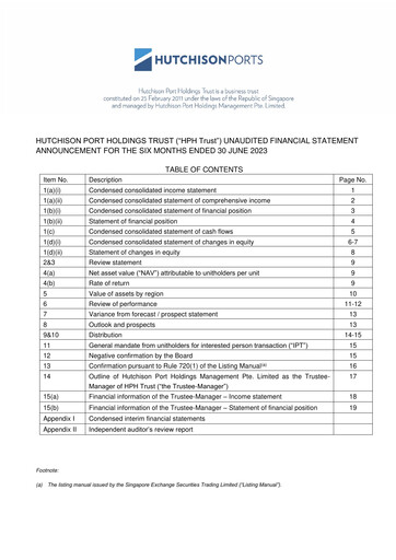 Thumbnail HPH Trust (Hutchison Port) Half-year Report 2023-h1
