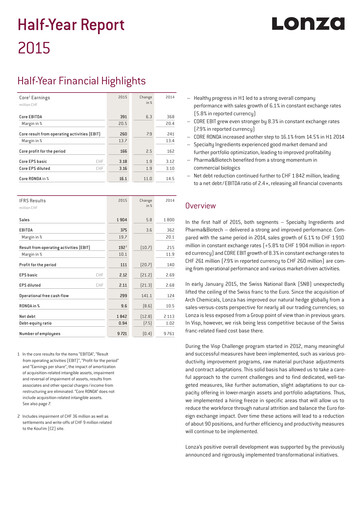 Thumbnail Lonza Half-year Report 2015-h1