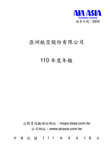 Miniature Air Asia Company Limited (AACL) Rapport annuel 2021