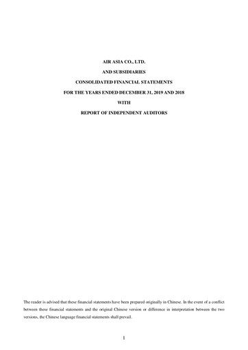 Thumbnail Air Asia Company Limited (AACL) Financial Statement 2019