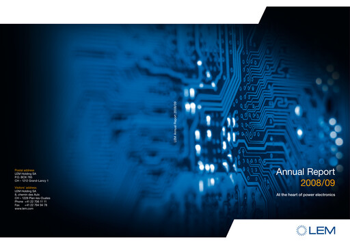Thumbnail LEM Holding Annual Report 2008-2009