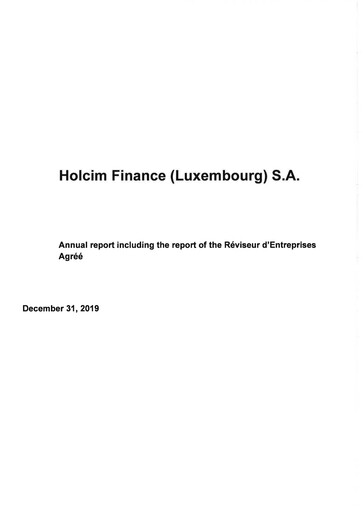 Miniature Holcim Group Bilan financier 2019