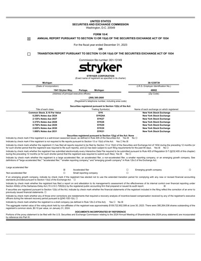 Thumbnail Stryker Corporation Annual Report 2023
