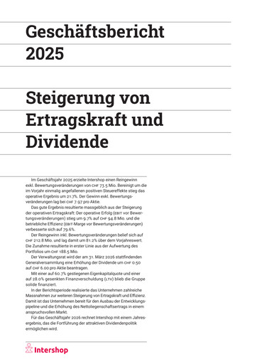 Thumbnail Intershop Holding Annual Report 2025