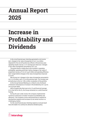 Thumbnail Intershop Holding Annual Report 2025