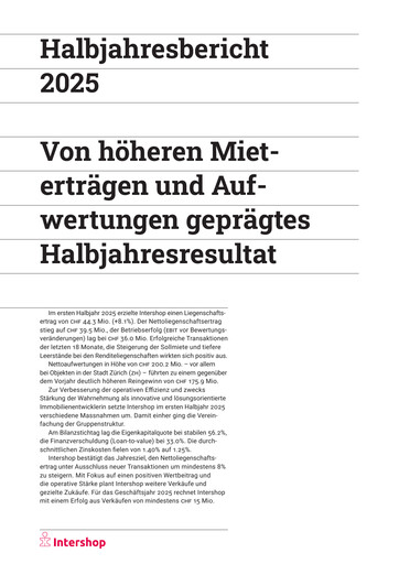 Thumbnail Intershop Holding Half-year Report 2025-h1