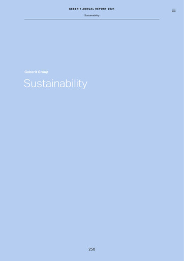 Thumbnail Geberit Sustainability Report 2021
