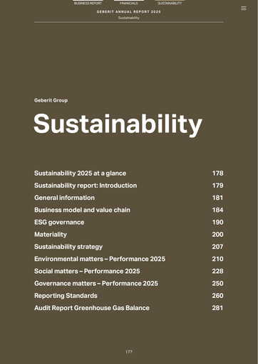 Thumbnail Geberit Sustainability Report 2025