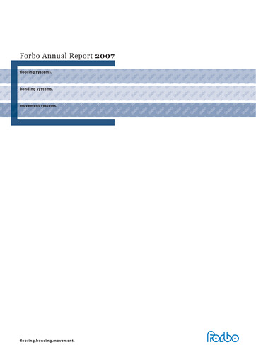 Thumbnail Forbo Holding Annual Report 2007