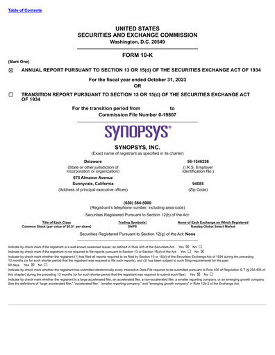 Thumbnail Synopsys Annual Report 2023