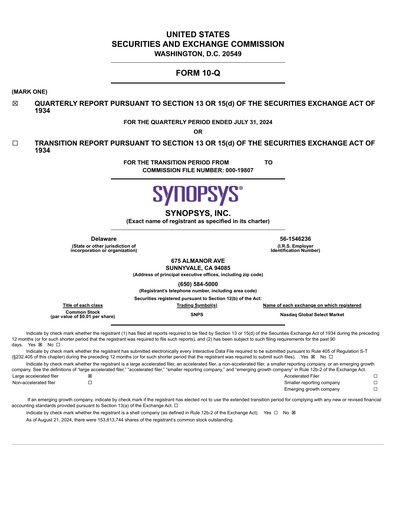 Thumbnail Synopsys Quarterly Report 2024-q3