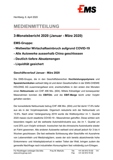 Thumbnail Ems-Chemie Quarterly Report 2020-q1