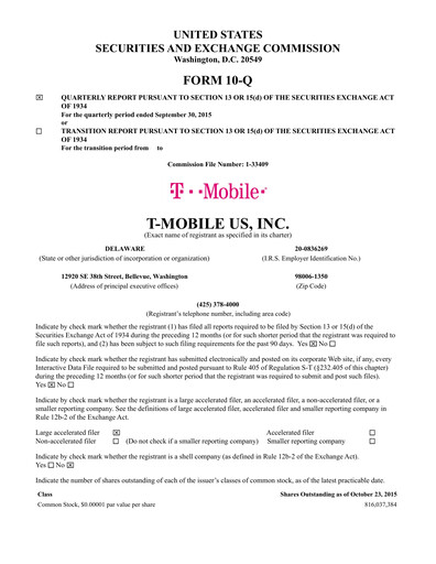Thumbnail T-Mobile US Quarterly Report 2015-q3