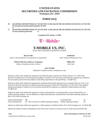 Thumbnail T-Mobile US Quarterly Report 2016-q3