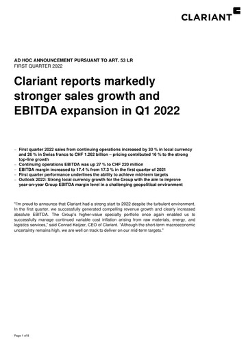 Vorschaubild Clariant Quartalsbericht 2022-q1