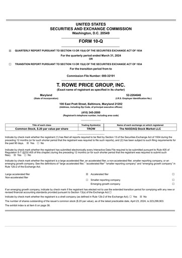 Thumbnail T. Rowe Price
 Quarterly Report 2024-q1