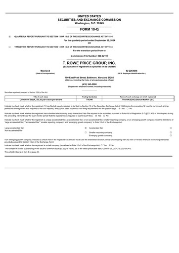 Thumbnail T. Rowe Price
 Quarterly Report 2024-q3