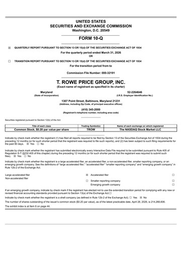 Thumbnail T. Rowe Price
 Quarterly Report 2026-q1